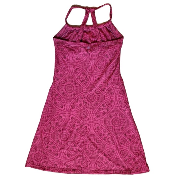 Prana Quinn Dress Pink Print Size Medium - Picture 2 of 5
